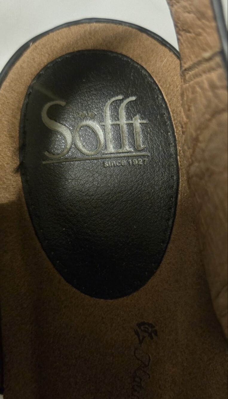 Sofft Women’s Black Leather and Leopard Ankle Strap Sandal, SIZE 9 - Picture 10 of 15